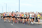 Senior womens 4 stage relay, 2021 Northern 6 and 4 Stage and Young Athletes Road Relays, Redcar. Photo: David T. Hewitson/Sports for All Pics